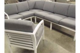 LARGE ALUMINIUM FRAME CORNER SOFA SET -