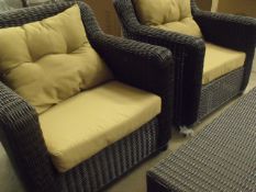 Beautiful 4 Piece Rattan Set - 2 Seat Sofa, 2 Arm Chairs and Coffee Table. Full Round Rattan -