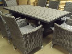 High Quality 9 Piece Outdoor Dinning Set - All Alu Frame - Chairs One Piece Welded,