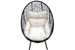 Bentley Garden Luxury Pod Chair – Black & Cream