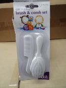 96 x Little Wonders Brush & Comb Set. Suitable from newborn +. Brand new and Packaged. High quality.
