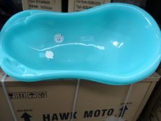 1 x Pallet to contain 144 Essentials Baby Baths. With extra heavy duty plug. Brand new. Colours