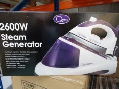 1 x Quest 2600w Steam Generator Iron. Brand new and Boxed. •Aluminium covered stainless steel
