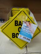 1 x Pallet to contain 2,304 x Gripfast Baby on Board Signs. Make your car baby safe! Extra heavy