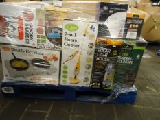1 x Large Pallet (38) to contain 40 Boxed items to include:2 tier barrel fountine, 1.5l slow cooker,