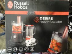 1 x Russell Hobbs Desure Food Processor. 600w multi use food processor with 2.5L processing bowl.