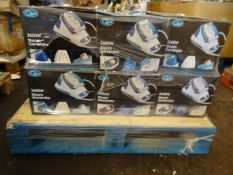 1 x Large Pallet (14) to contain 14 x Quest 2600w Steam Generating Irons. Aluminium covered
