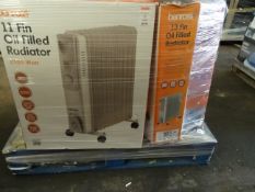 1 x Pallet (12) to contain 12 x Boxed Quest 11 & 13 Fin Oil Filled Radiators. 3 Heat Settings,
