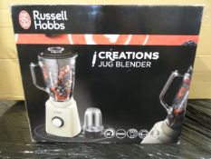 1 x Russell Hobbs Creations Jug Blender. Choice of 2 speeds, 1.5l glass jug with safety lock on