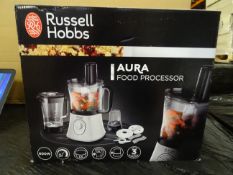 1 x Russell Hobbs Aura Food Processor. 600W. 2.5L Bowl + 1.5L Jug. Non slip feet for added