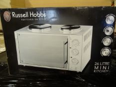 1 x Russell Hobbs 26 Litre Mini Kitchen. Large 26L Capacity, Large & Small hot plates, Convection