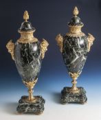 Reserve: 480 EUR        Paar Beisteller, Frankreich, 2. Hälfte 19. Jahrh., Marmor/Bronze,