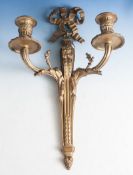 Reserve: 80 EUR        Wandleuchter, Louis-Seize-Stil, 2. Hälfte 19. Jahrhundert, Bronze