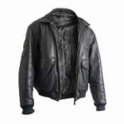 Reserve: 250 EUR        Herren-Motorradjacke, Harley Davidson, schwarzes Rindsleder, mit geprägtem