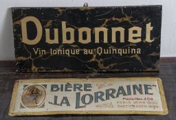 Zwei Blechschilder: 1 x 