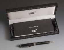 Reserve: 80 EUR        Montblanc-Kugelschreiber, Meisterstück Pix, schwarz, versilbtert. In