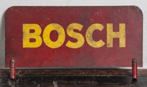 Blechschild, rot-gelbe Schrift (beidseitig), 