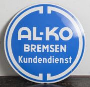 Rundes Blechschild/Email, leicht gewölbt, 