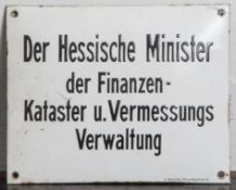 Emailschild, gewölbt, weiss-schw. Schrift 