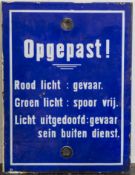 Emailschild, weisse Schrift auf blauem Grund, 