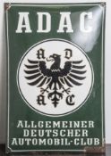 Emailschild, ADAC - Allgemeiner Deutscher Automobilclub, gewölbte Ausführung, 1950er Jahre(untere,