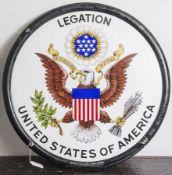 Emailschild, Rarität, ehemals US-amerikan. Botschaft in Bonn, im Mittelpunkt amerikan.Adler m.