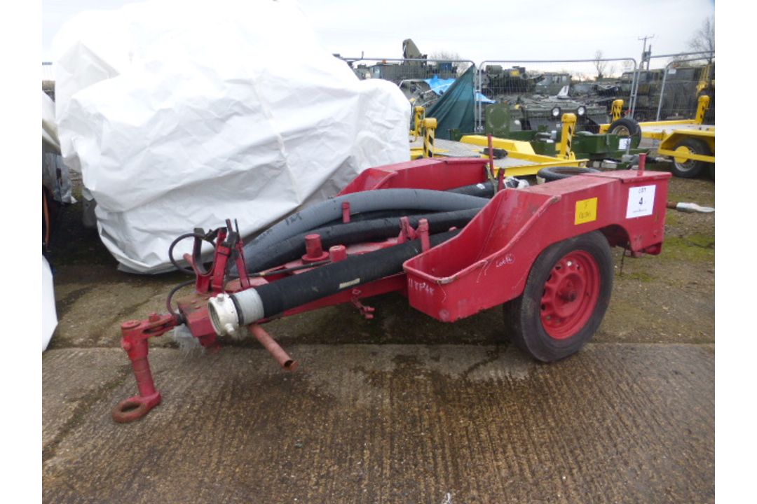 Vintage fire pump trailer c/w pipes. - Image 1 of 6