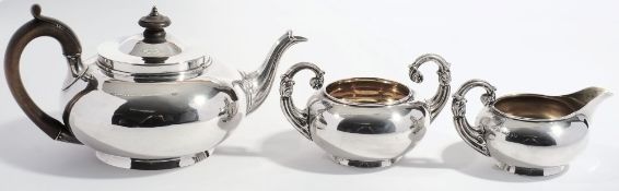 A George IV silver two-piece tea service, maker Robert Garrard, London,
