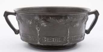 David Veazey for Liberty & Co, a Tudric pewter twin-handled fruit bowl: model No 011,