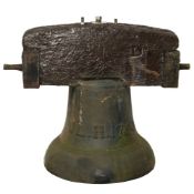 An early George III cast bell: cast with initials W.L. II and dated 1760, 34cm. high, 40cm.