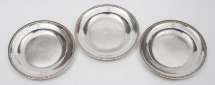 A set of three 19th century French plates, maker CVP, stamped marks: crested initials,
