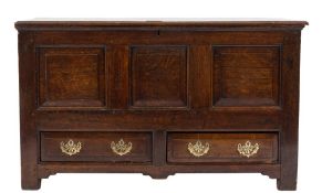 An 18th Century oak rectangular dower chest:,