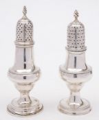 A George III silver pepper pot, maker James Sutton and James Bult, London, 1783:,
