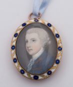English School Circa 1770-
Miniature portrait of a gentleman, head and shoulders,