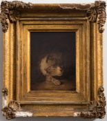 Circle of William Huggins [1820-1884]-
Study of a cat:-
oil on board
12.5 x 9cm.