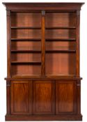 A Victorian mahogany library bookcase:,