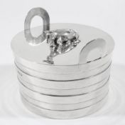 A Victorian Irish silver butter dish and cover, maker's mark worn possibly J.
