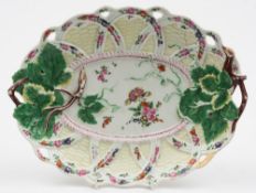 A similar Worcester dish: with pale yellow ground rim, circa 1768-70,