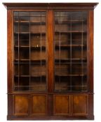 An early 19th Century mahogany library bookcase:,