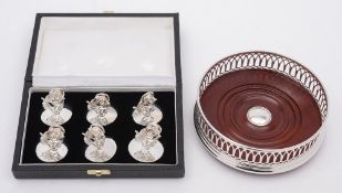A set of six Elizabeth II silver menu holders maker CBS, Birmingham,