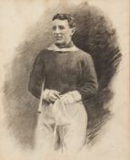 Heywood Hardy [1842-1933]-
Portrait of a jockey, three-quarter length,