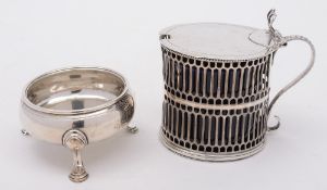 A George III silver mustard pot, maker Edward Aldridge I, London, 1771: with pierced sides,