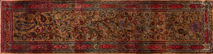 A Nain silk runner:, of small size,