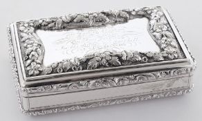 A Victorian silver presentation snuff box, maker Francis Clark, Birmingham,