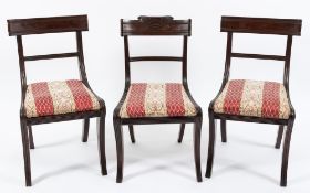 A set of six Regency mahogany dining chairs:,