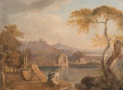 Manner of Richard Wilson [19th Century]-
An extensive Italianate lake scene,