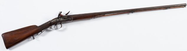 A 19th century Continental double barrel side by side flintlock sporting gun:, unsigned,
