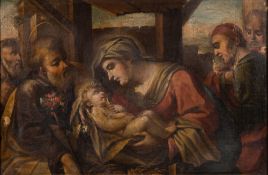 North Italian School 17th/18th Century-
The Holy Family:
oil on canvas
48 x 74cm.