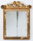A late 19th Century giltwood and gesso rectangular mirror:,