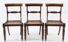 A set of six George IV rosewood dining chairs:,